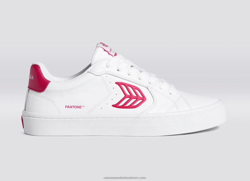 Cariuma pantone viva magenta wit leer PN60D77Heren